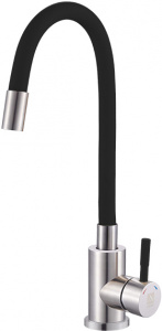 КУХНЯ  ARGO 3510 SOLID black 35 мм нерж сталь. гибкий нос