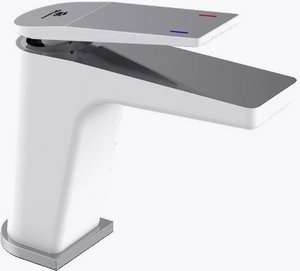 РАКОВИНА  Diadonna  D169-10W ø35, п/гайку, белый с хромом, (подводка 50см - 2 шт.) латунный